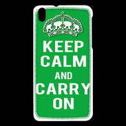 Coque HTC Desire 816 Keep Calm Carry on Vert