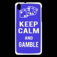 Coque HTC Desire 816 Keep Calm Gamble Bleu