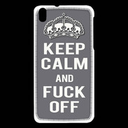 Coque HTC Desire 816 Keep Calm Fuck Off Gris