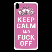 Coque HTC Desire 816 Keep Calm Fuck Off Rose
