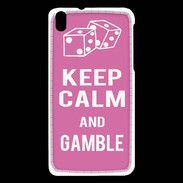 Coque HTC Desire 816 Keep Calm Gamble Rose