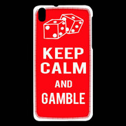 Coque HTC Desire 816 Keep Calm Gamble Rouge