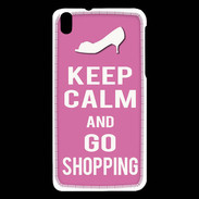 Coque HTC Desire 816 Keep Calm Go Shopping Rose