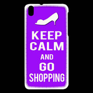 Coque HTC Desire 816 Keep Calm Go Shopping Violet