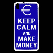 Coque HTC Desire 816 Keep Calm Make money Bleu
