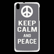 Coque HTC Desire 816 Keep Calm Peace Gris
