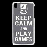 Coque HTC Desire 816 Keep Calm Play games Gris