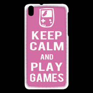 Coque HTC Desire 816 Keep Calm Play games Rose