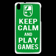 Coque HTC Desire 816 Keep Calm Play games Vert