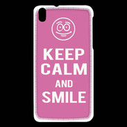 Coque HTC Desire 816 Keep Calm Smile Rose