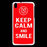 Coque HTC Desire 816 Keep Calm Smile Rouge