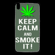 Coque HTC Desire 816 Keep Calm Smoke it Gris