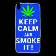 Coque HTC Desire 816 Keep Calm Smoke it Bleu