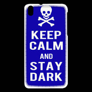 Coque HTC Desire 816 Keep Calm Stay dark Bleu