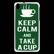 Coque HTC Desire 816 Keep Calm Take a cup Vert