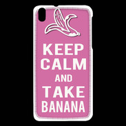 Coque HTC Desire 816 Keep Calm Take Banana Rose
