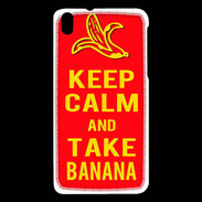 Coque HTC Desire 816 Keep Calm Take Banana Rouge