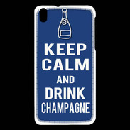 Coque HTC Desire 816 Keep Calm Drink Champagne Bleu