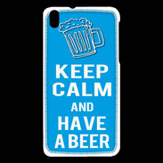 Coque HTC Desire 816 Keep Calm Have a beer Cyan