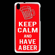 Coque HTC Desire 816 Keep Calm Have a beer Rouge
