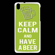 Coque HTC Desire 816 Keep Calm Have a beer Vert pomme