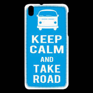 Coque HTC Desire 816 Keep Calm Take Road Cyan