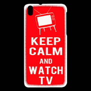 Coque HTC Desire 816 Keep Calm Watch TV Rouge