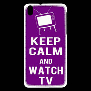 Coque HTC Desire 816 Keep Calm Watch TV Violet