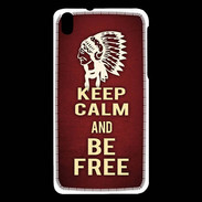 Coque HTC Desire 816 Keep Calm and Be Free Rouge