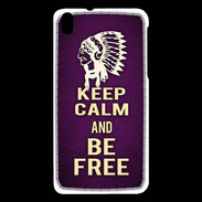 Coque HTC Desire 816 Keep Calm and Be Free Violet