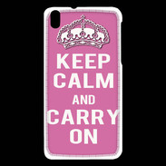 Coque HTC Desire 816 Keep Calm and Carry on Rose