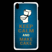 Coque HTC Desire 816 Keep Calm and Make cake Bleu