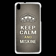 Coque HTC Desire 816 Keep Calm and Miskine Gris