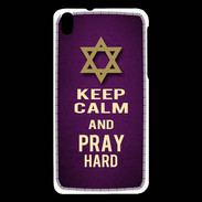 Coque HTC Desire 816 Keep Calm and Pray jewish Violet