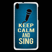 Coque HTC Desire 816 Keep Calm and Sing Bleu