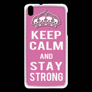 Coque HTC Desire 816 Keep Calm and Stay strong Rose