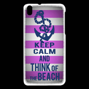 Coque HTC Desire 816 Keep Calm and Think Beach Rose