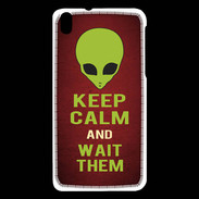 Coque HTC Desire 816 Keep Calm and Wait Alien Rouge