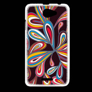 Coque HTC Desire 516 Flower power sur fond noir