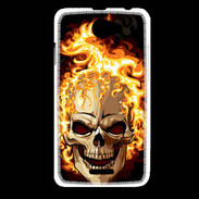 Coque HTC Desire 516 Tête de mort en flamme 5
