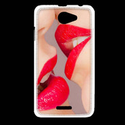 Coque HTC Desire 516 Bouche sexy Lesbienne et rouge à lèvres gloss
