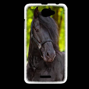 Coque HTC Desire 516 Portrait de cheval noir 10