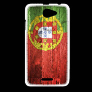 Coque HTC Desire 516 Drapeau Portugal imitation bois