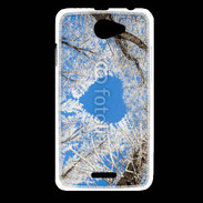 Coque HTC Desire 516 arbres enneigés coeur