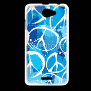 Coque HTC Desire 516 Peace and love Bleu