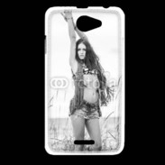 Coque HTC Desire 516 Hippie noir et blanc