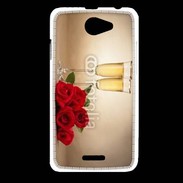 Coque HTC Desire 516 Coupe de champagne, roses rouges