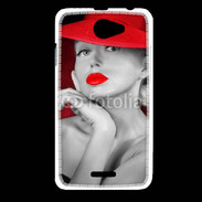Coque HTC Desire 516 Femme élégante en noire et rouge 15