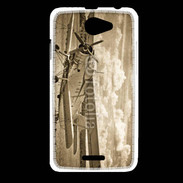 Coque HTC Desire 516 Vieux biplans en noir et blanc