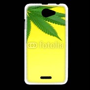Coque HTC Desire 516 Feuille de cannabis sur fond jaune 2